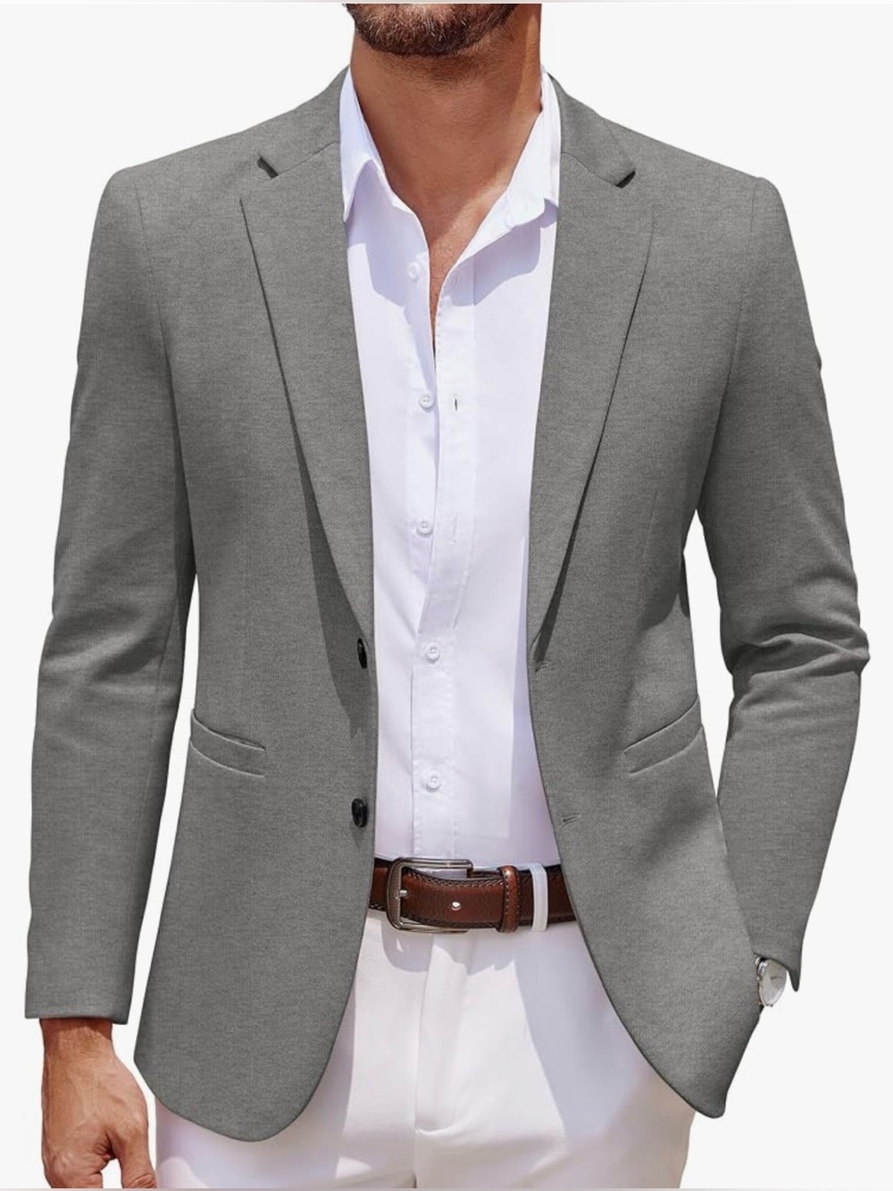 NWT - Coofandy Mens Sport Coats Casual Knit Blazer Two Button Suit Jacket